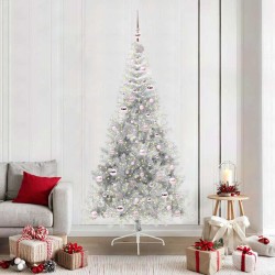 Sapin de Noël artificiel pré-éclairé Argent 210 cm PET 544028544028