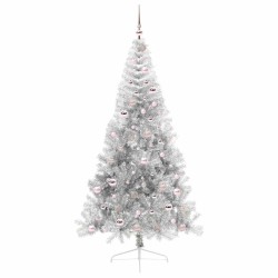 Sapin de Noël artificiel pré-éclairé Argent 210 cm PET 544028544028