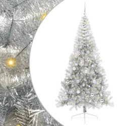 Sapin de Noël artificiel pré-éclairé Argent 210 cm PET 544029544029