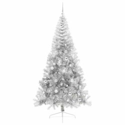 Sapin de Noël artificiel pré-éclairé Argent 210 cm PET 544029544029