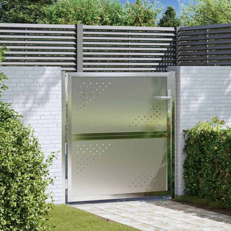 Porte de Jardin Argenté 85 x 97 cm Acier inoxydable 544032544032
