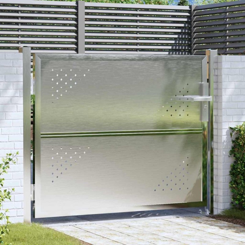 Porte de Jardin Argenté 85 x 70 cm Acier inoxydable 544043544043