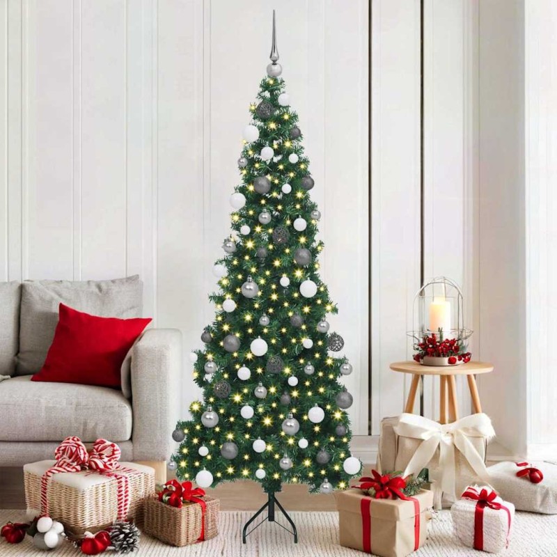 Arbre de Noël artificiel d'angle Vert 180 cm PVC et métal 544047544047