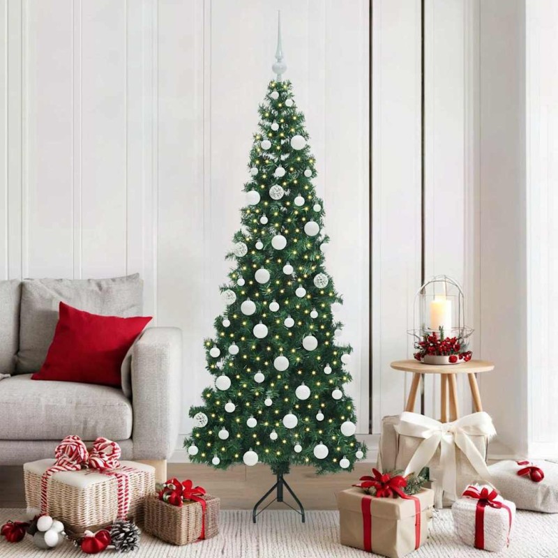 Arbre de Noël artificiel d'angle Vert 180 cm PVC et métal 544048544048