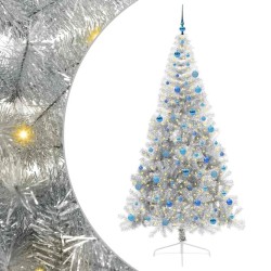 Sapin de Noël artificiel pré-éclairé Argent 240 cm PET 544053544053