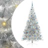 Sapin de Noël artificiel pré-éclairé Argent 240 cm PET 544053544053