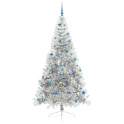Sapin de Noël artificiel pré-éclairé Argent 240 cm PET 544053544053