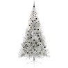 Sapin de Noël artificiel pré-éclairé Argent 240 cm PET 544055544055