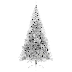 Sapin de Noël artificiel pré-éclairé Argent 240 cm PET 544055544055