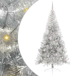 Sapin de Noël artificiel pré-éclairé Argent 240 cm PET 544056544056