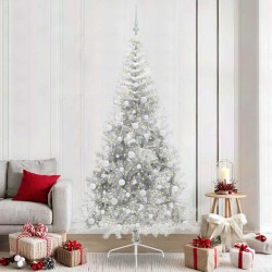 Sapin de Noël artificiel pré-éclairé Argent 240 cm PET 544057544057