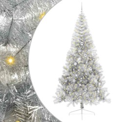 Sapin de Noël artificiel pré-éclairé Argent 240 cm PET 544058544058