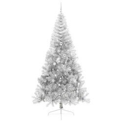 Sapin de Noël artificiel pré-éclairé Argent 240 cm PET 544058544058