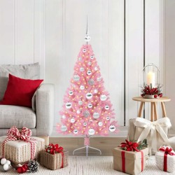 Sapin de Noël artificiel pré-éclairé Rose 120 cm PVC 544062544062
