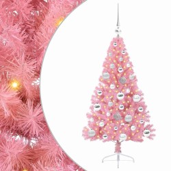 Sapin de Noël artificiel pré-éclairé Rose 120 cm PVC 544062544062