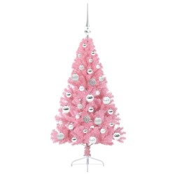 Sapin de Noël artificiel pré-éclairé Rose 120 cm PVC 544062544062