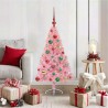 Sapin de Noël artificiel pré-éclairé Rose 120 cm PVC 544064544064