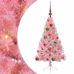 Sapin de Noël artificiel pré-éclairé Rose 120 cm PVC 544064544064