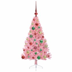 Sapin de Noël artificiel pré-éclairé Rose 120 cm PVC 544064544064