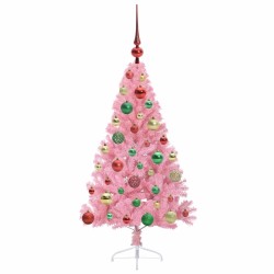 Sapin de Noël artificiel pré-éclairé Rose 120 cm PVC 544064544064