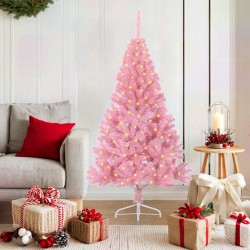 Sapin de Noël artificiel pré-éclairé Rose 150 cm PVC 544065544065