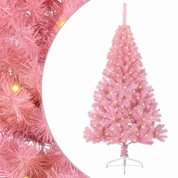 Sapin de Noël artificiel pré-éclairé Rose 150 cm PVC 544065544065