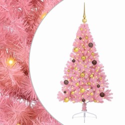 Sapin de Noël artificiel pré-éclairé Rose 150 cm PVC 544066544066