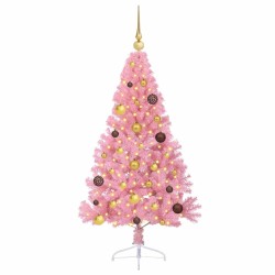 Sapin de Noël artificiel pré-éclairé Rose 150 cm PVC 544066544066