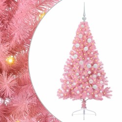 Sapin de Noël artificiel pré-éclairé Rose 120 cm PVC 544067544067