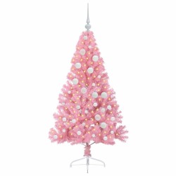 Sapin de Noël artificiel pré-éclairé Rose 120 cm PVC 544067544067