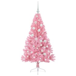 Sapin de Noël artificiel pré-éclairé Rose 120 cm PVC 544067544067