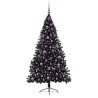 Sapin de Noël artificiel pré-éclairé Noir 180 cm PVC 544069544069