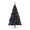 Sapin de Noël artificiel pré-éclairé Noir 180 cm PVC 544069544069