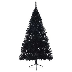 Sapin de Noël artificiel pré-éclairé Noir 210 cm PVC 544070544070
