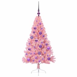 Sapin de Noël artificiel pré-éclairé Rose 120 cm PVC 544073544073