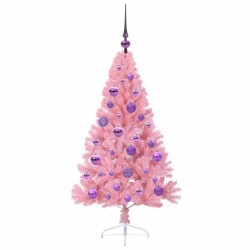 Sapin de Noël artificiel pré-éclairé Rose 120 cm PVC 544073544073