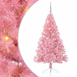 Sapin de Noël artificiel pré-éclairé Rose 150 cm PVC 544076544076