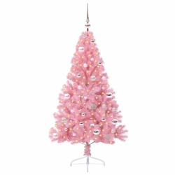 Sapin de Noël artificiel pré-éclairé Rose 150 cm PVC 544076544076