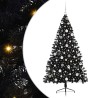 Sapin de Noël artificiel pré-éclairé Noir 180 cm PVC 544077544077