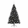 Sapin de Noël artificiel pré-éclairé Noir 180 cm PVC 544077544077