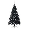 Sapin de Noël artificiel pré-éclairé Noir 180 cm PVC 544077544077