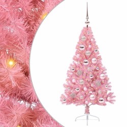 Sapin de Noël artificiel pré-éclairé Rose 120 cm PVC 544078544078
