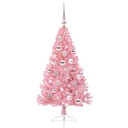 Sapin de Noël artificiel pré-éclairé Rose 120 cm PVC 544078544078