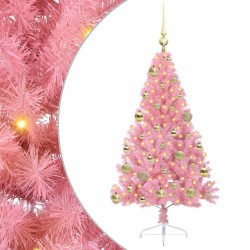 Sapin de Noël artificiel pré-éclairé Rose 120 cm PVC 544079544079