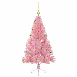Sapin de Noël artificiel pré-éclairé Rose 120 cm PVC 544079544079