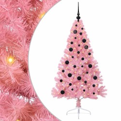 Sapin de Noël artificiel pré-éclairé Rose 150 cm PVC 544080544080