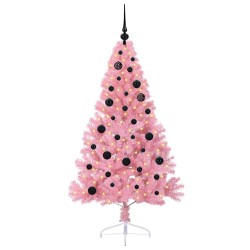 Sapin de Noël artificiel pré-éclairé Rose 150 cm PVC 544080544080