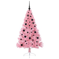 Sapin de Noël artificiel pré-éclairé Rose 150 cm PVC 544080544080