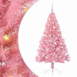 Sapin de Noël artificiel pré-éclairé Rose 150 cm PVC 544081544081