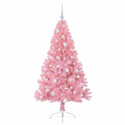 Sapin de Noël artificiel pré-éclairé Rose 150 cm PVC 544081544081